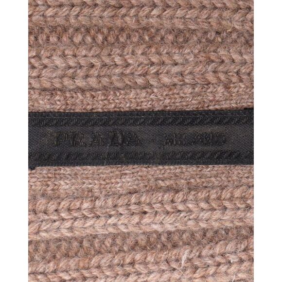 Prada Ribbed Beanie in Brown Wool - Picture 3 of 3